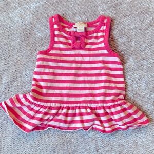 Kate Spade Striped Drop Waist Dress Bows Pink White  18 Months